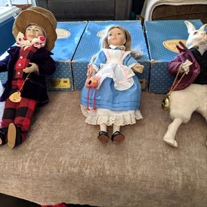 Vintage Dakin Elegante Alice , White Rabbit and Mad Hatter